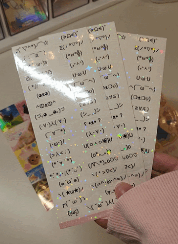 kaomoji holo sticker sheet