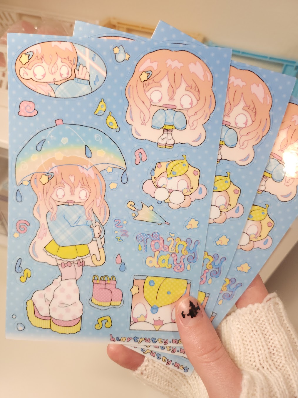 rainy day sticker sheet