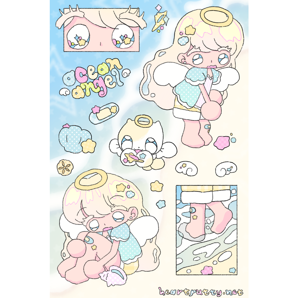 ocean angel sticker sheet