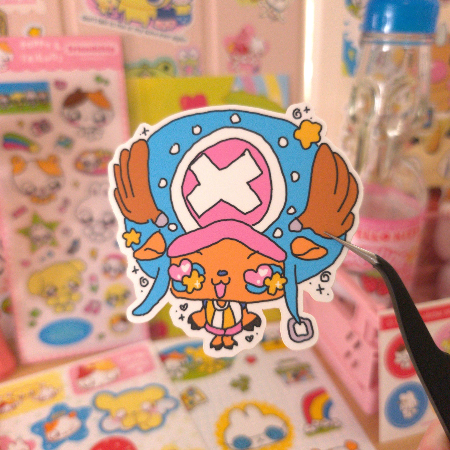 cotton candy reindeer sticker