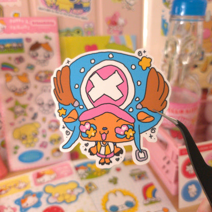cotton candy reindeer sticker