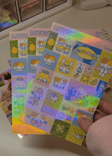 summertime holo sticker sheet