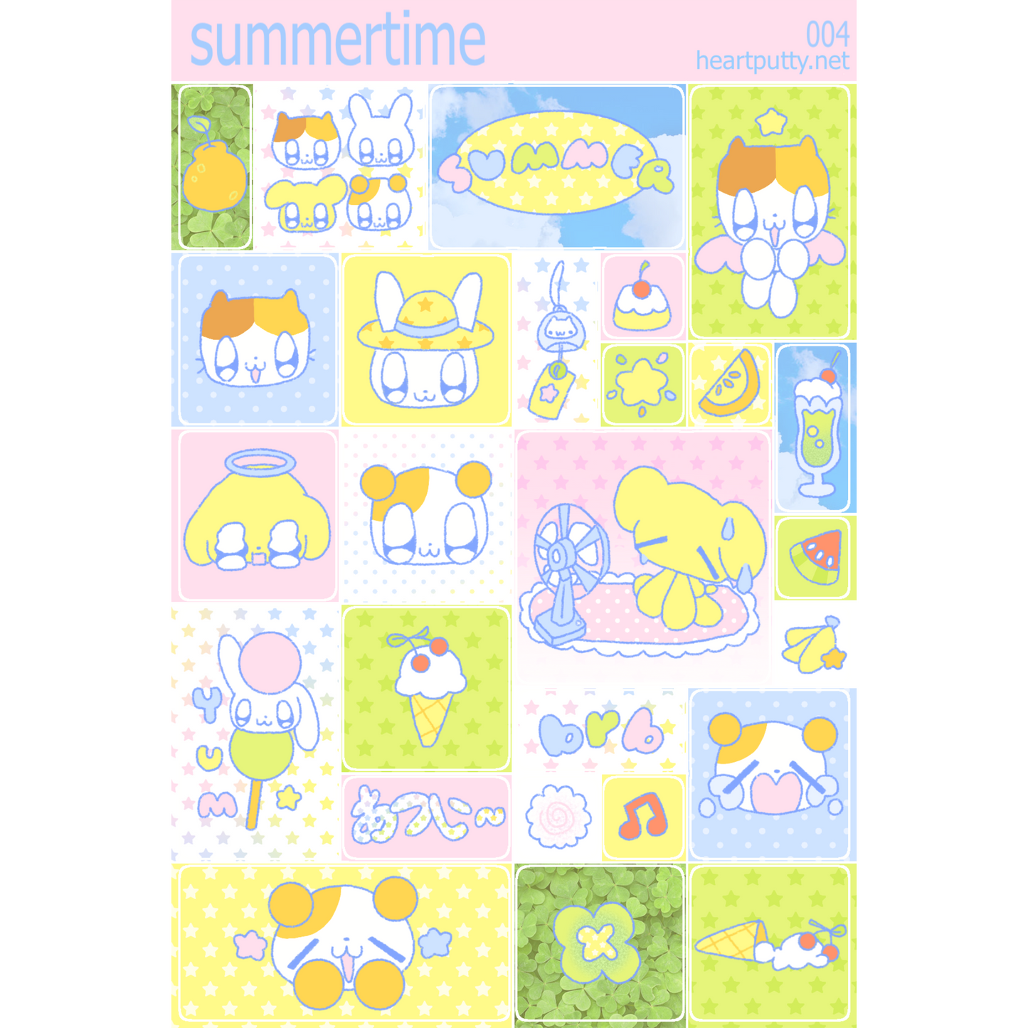 summertime holo sticker sheet