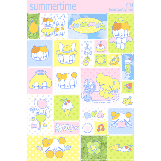 summertime holo sticker sheet
