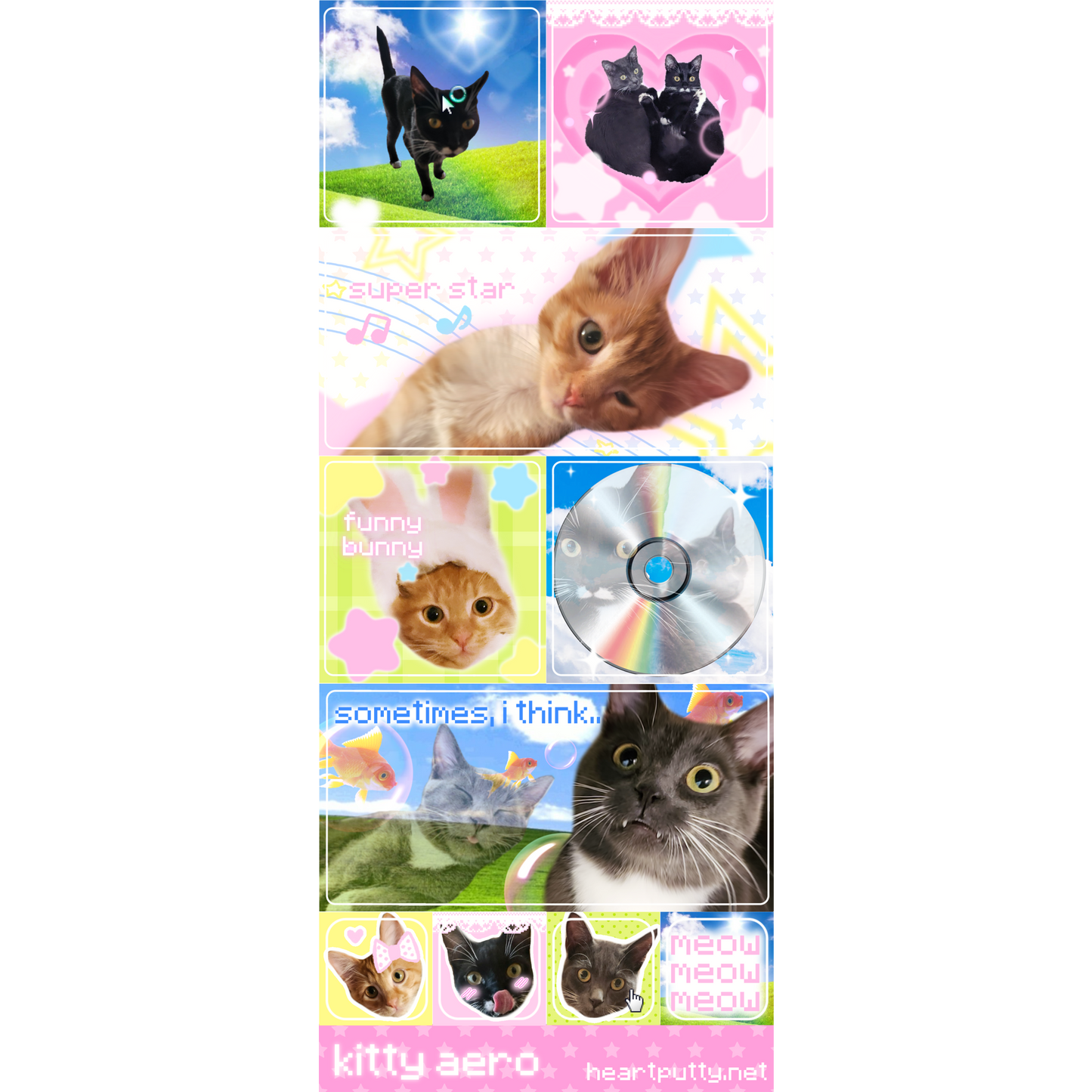 kitty aero holo sticker sheet
