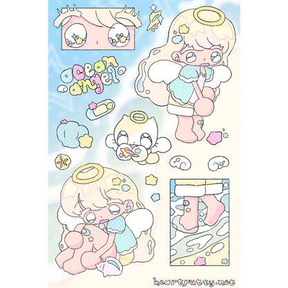 ocean angel sticker sheet