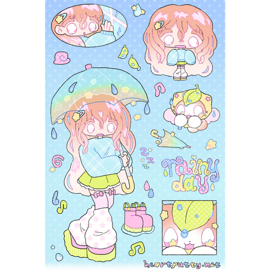 rainy day sticker sheet